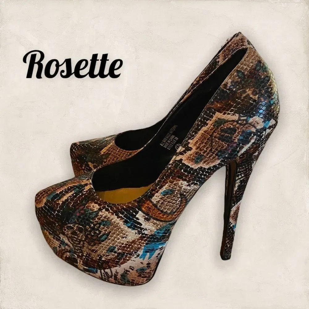 Rosette Women's "Elle 28" Platform Heels 7.5